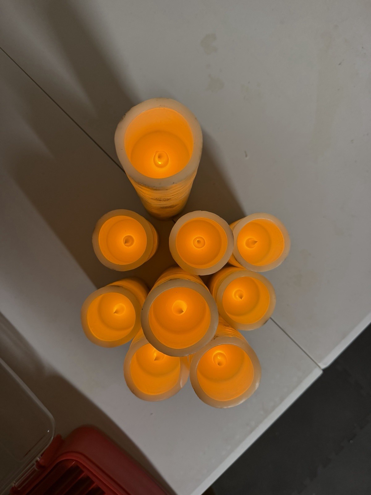 Birch Wood Looking Battery Powered Candles Set Of 9