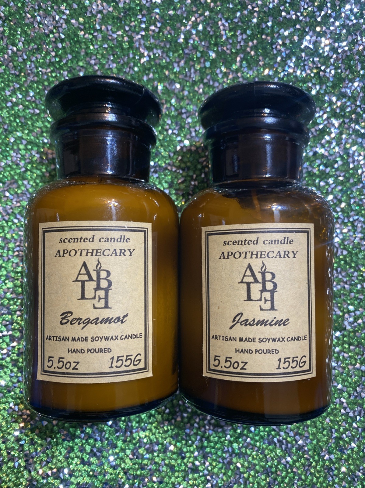 2-Pack NEW ALBE Apothecary Scented Candle 5.5oz – 155G – JASMINE & BERGAMOT
