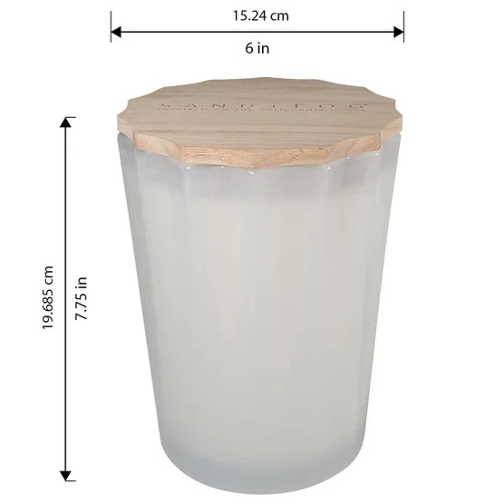 Sand + Fog Spring 57oz Scalloped Candle Rubber Wood Lid Beach Walk New