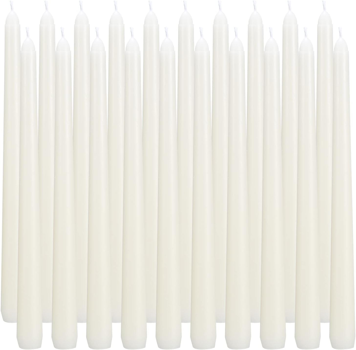 20 pack ivory taper candles, 10 inch (h) dripless, unscented dinner long burning