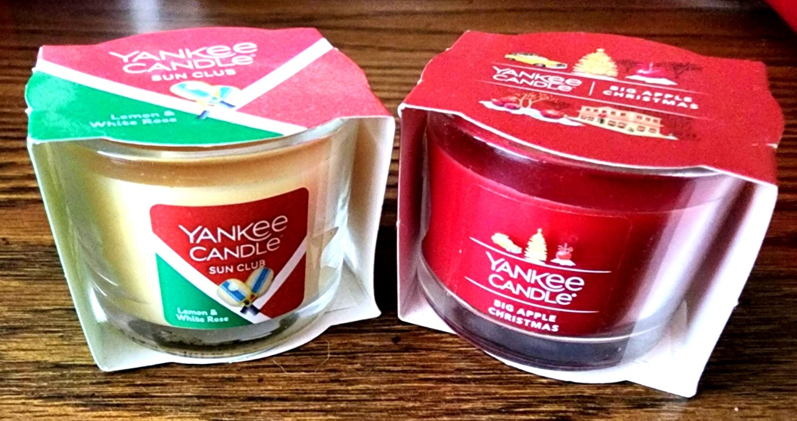 Yankee Candle Sun Club Lemon & White Rose OR Big Apple Christmas Mini Jar U PICK