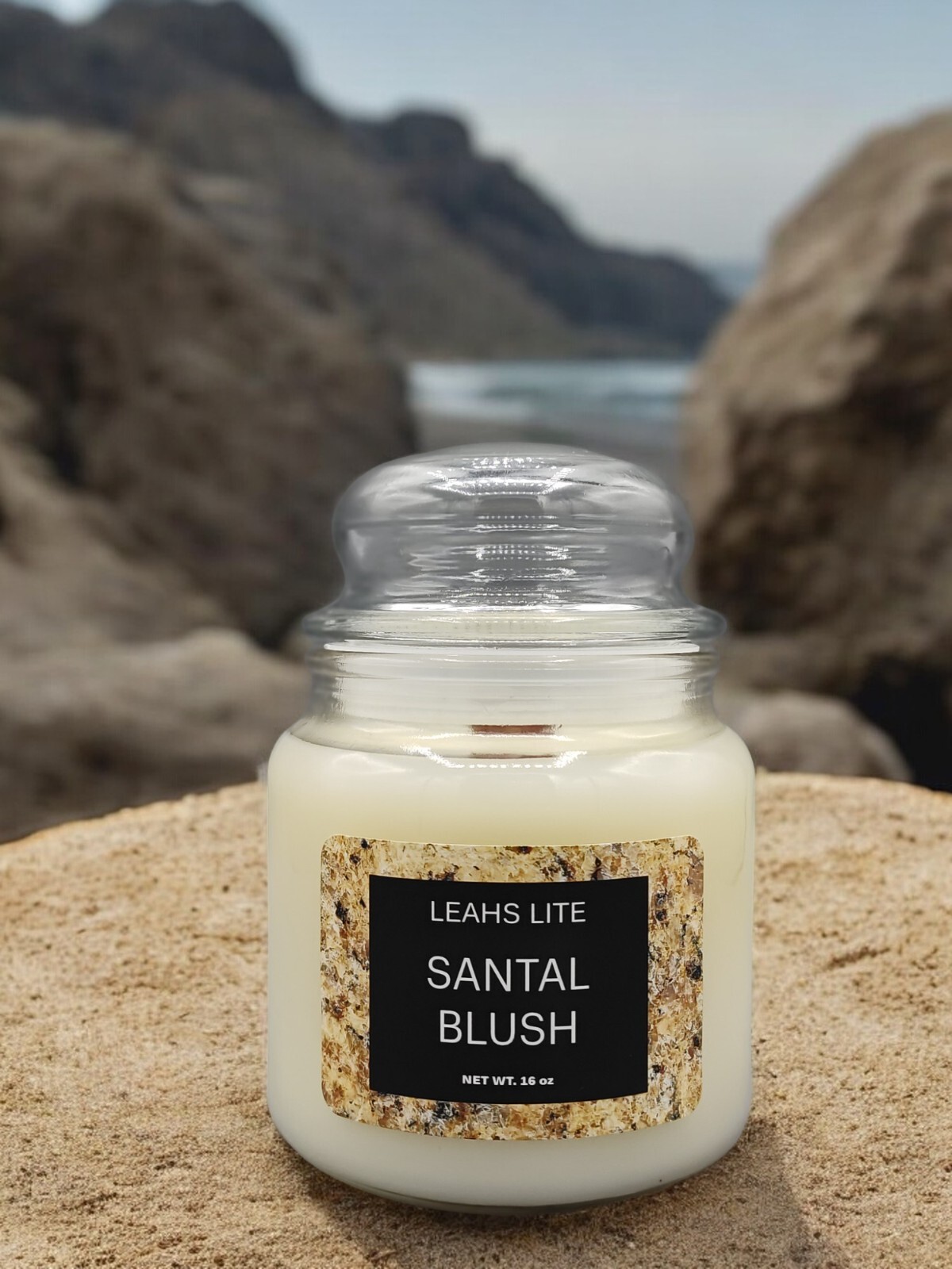 Wood wick * SANTAL BLUSH * TOM FORD TYPE * scented * Leah’s Lite Candle * 16 OZ