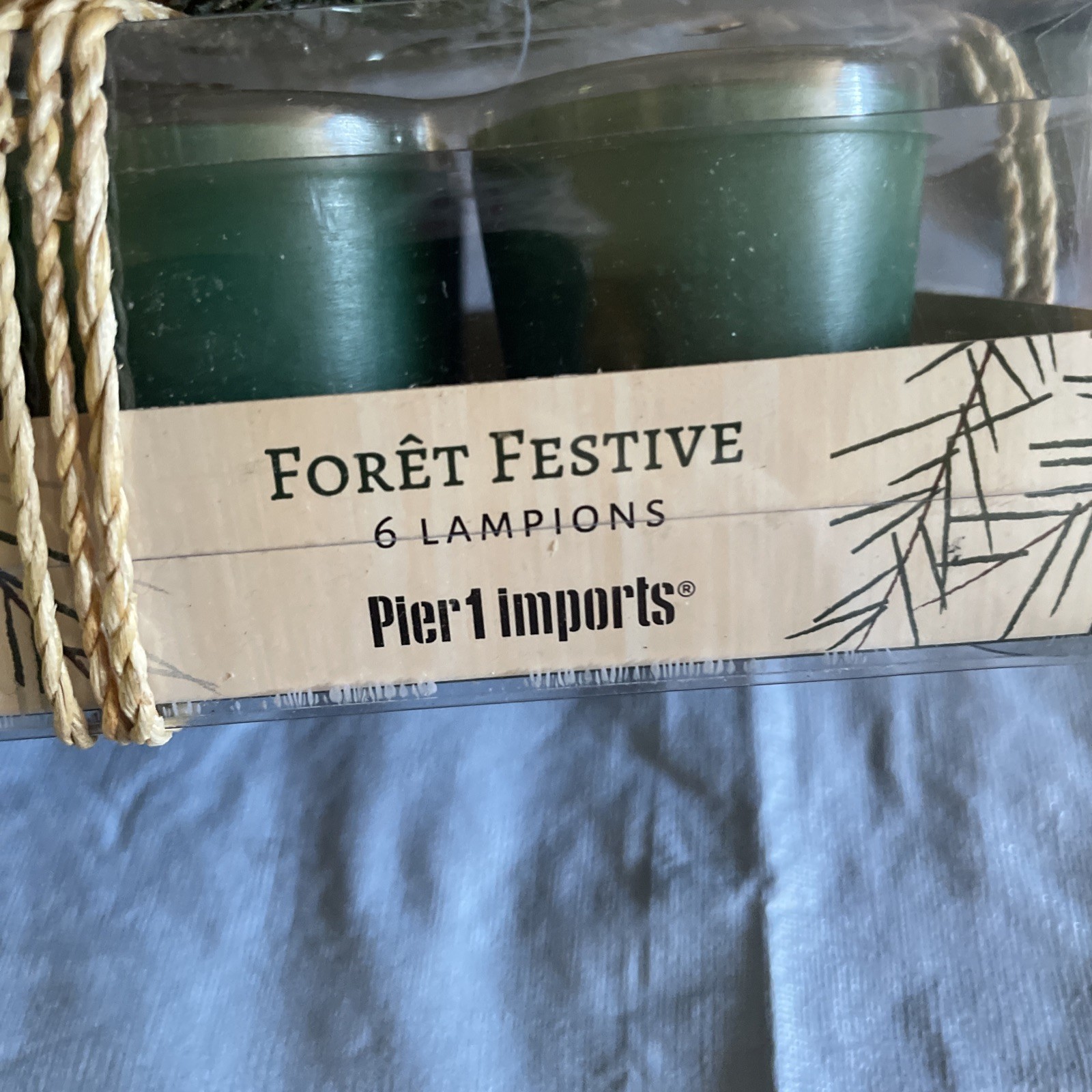 NEW Pier 1 Imports HOLIDAY FOREST 6 Votive Candles Vintage Gift Boxed Set