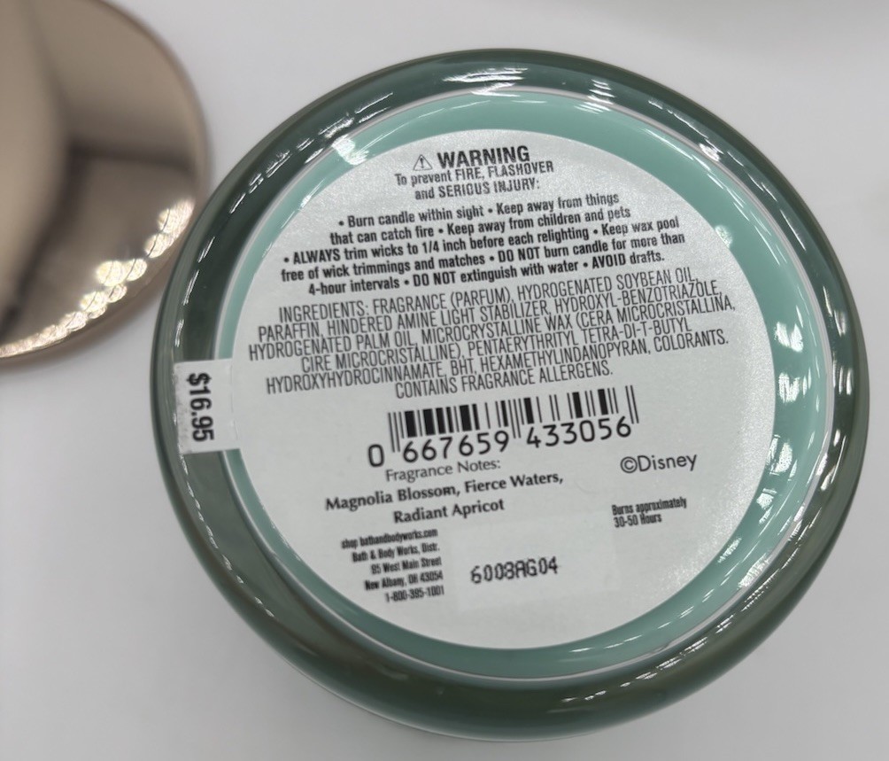 BATH & BODY WORKS Disney Princess Mulan 1-WICK SCENTED CANDLE 8 OZ NEW
