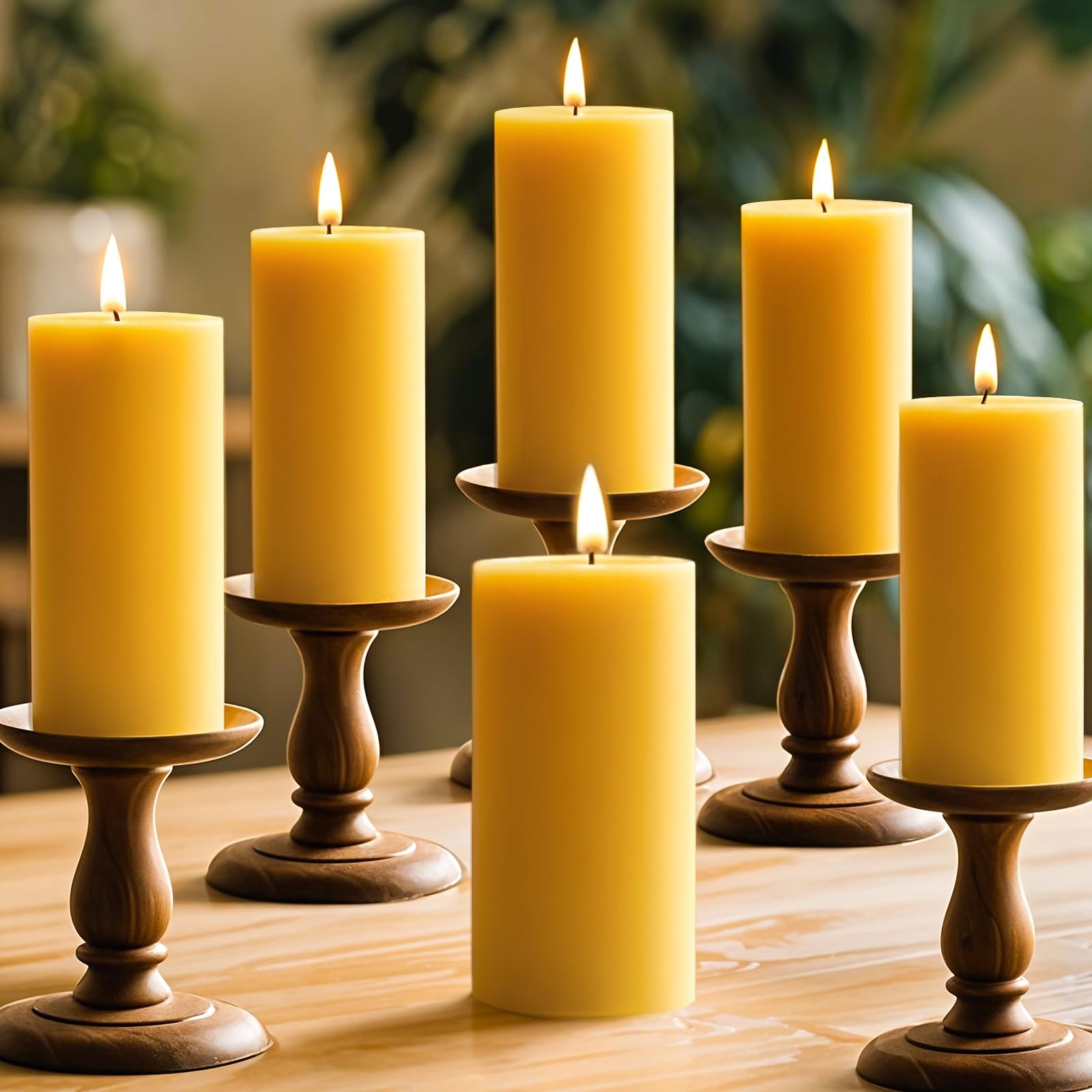 6 Pack Beeswax Candles for Mother’s Day, 100% Pure Natural Beeswax Pillar Can…