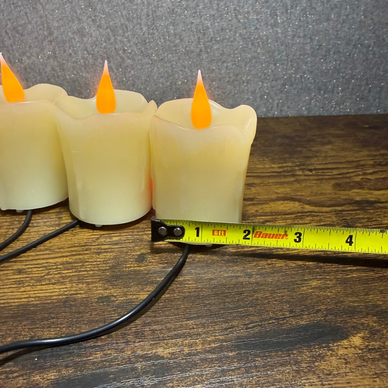 4 Pack Flameless LED Candles Rechargeable Flickering Moving Flame with Remote
