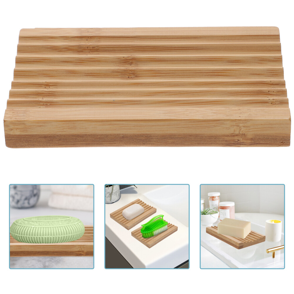 2pcs Tray Bamboo Dish Soap Holder Bamboo Soap Dish Bar Soap Holder