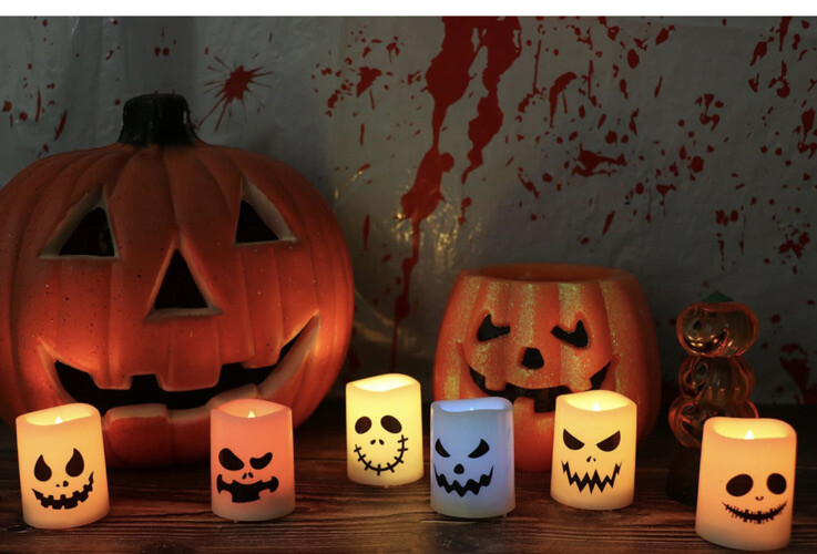 GenSwin Halloween Flameless Votive Candles Color Changing, 1.5” x 2” – Pack of 6