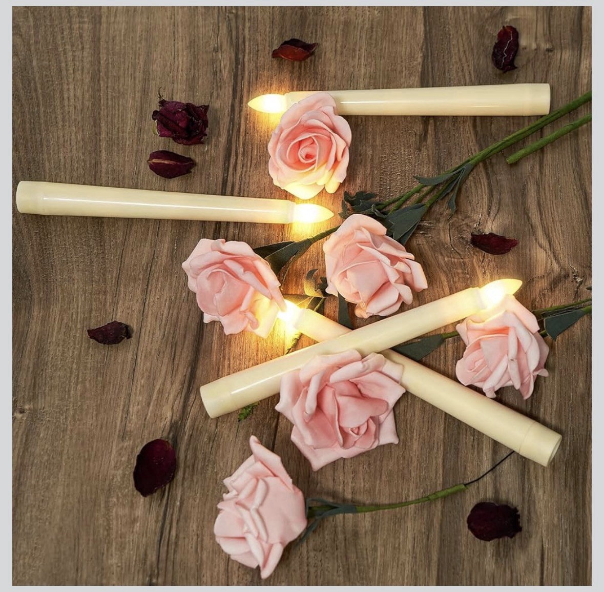 9PCS Candles SET,Christmas Flameless Window Candle Lights with Timer Battery O..