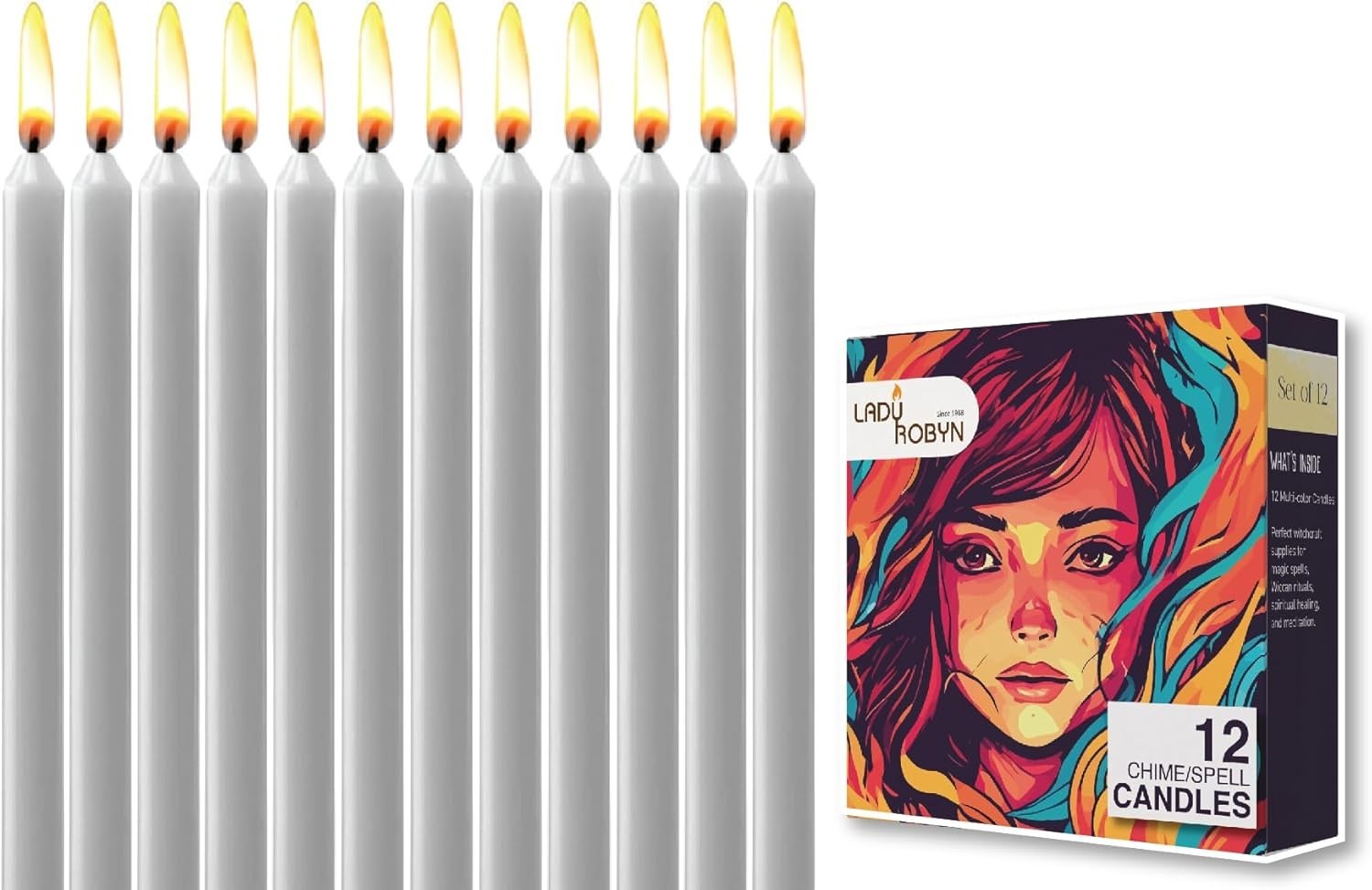 Box of 12 High-Quality 4-Inch Grey Taper Candles for Spell Work & Meditations