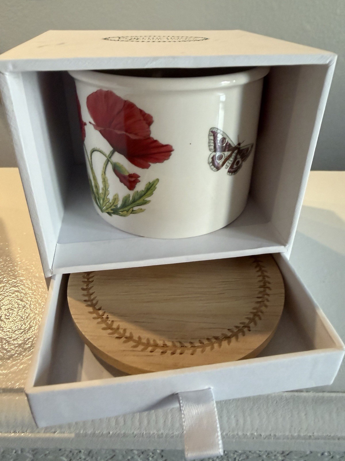 Portmeirion, Botanic Garden Red Poppy Flower Scented Candle Ceramic