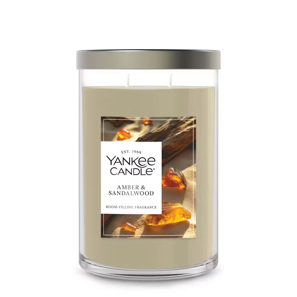 Yankee Candle Amber & Sandalwood Large Jar Candle 20oz Sweet Spicy Scent BrandN