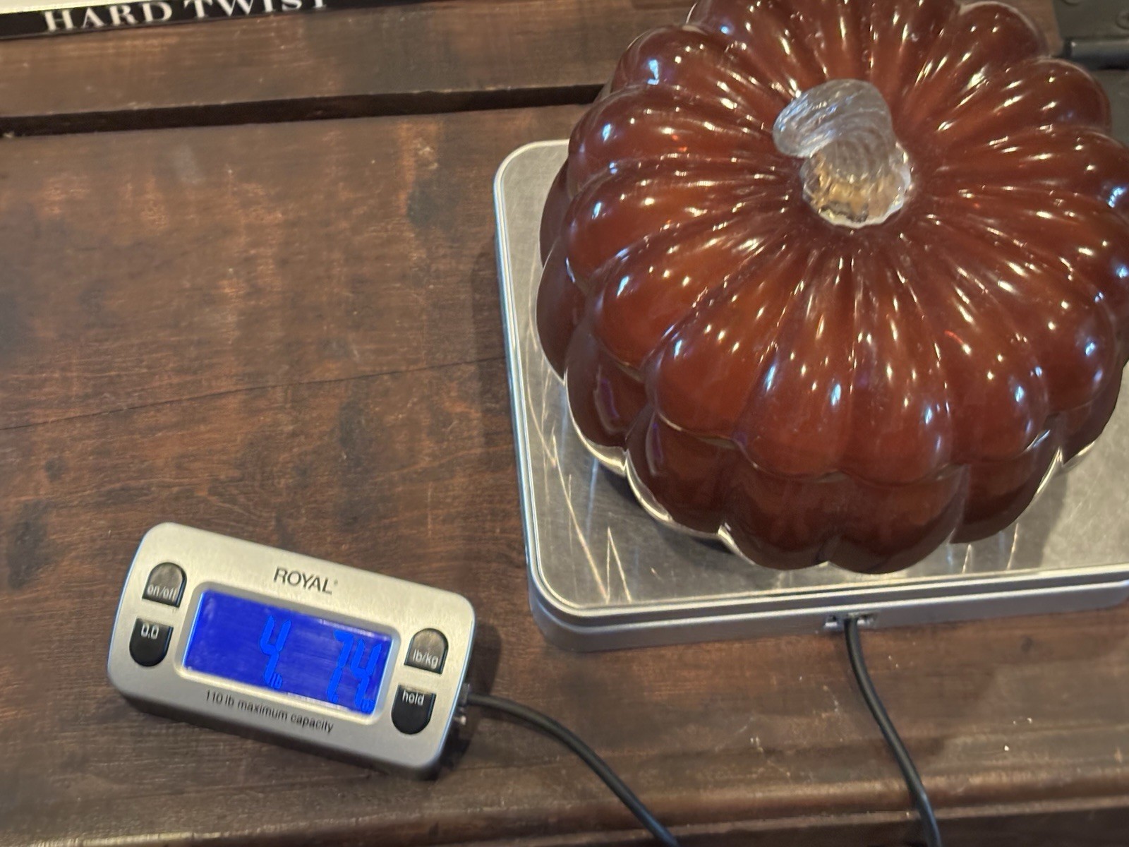 Pottery Barn Figural Amber Glass Lidded Pumpkin Harvest Spice Candle 35.2 oz NWT