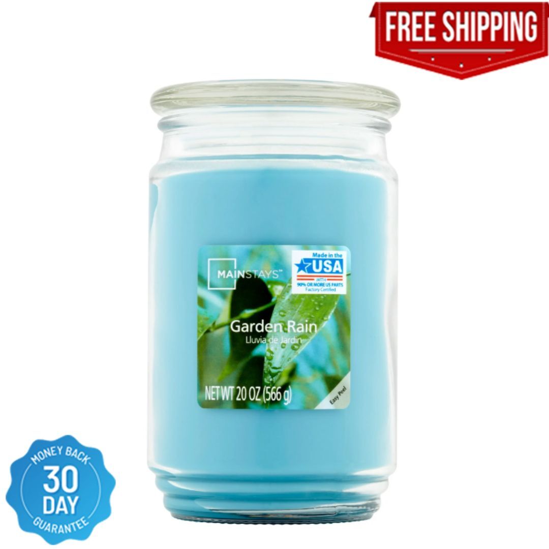Mainstays Single Wick Jar Candle, Garden Rain, 20 oz