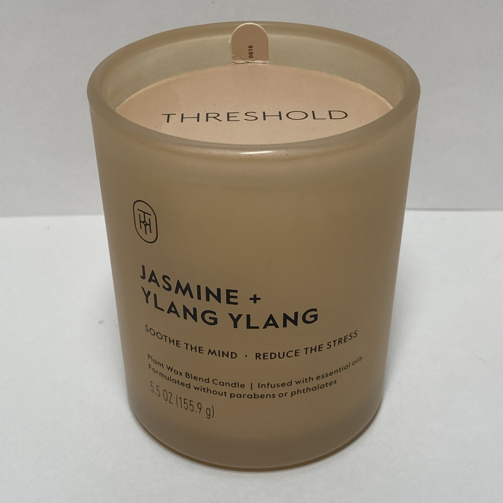 Threshold 5.5oz Jasmine & Ylang Ylang 1 Wick Scented Candle Plant Wax Essen Oil