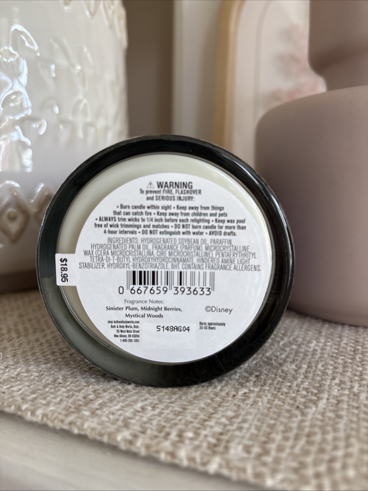 Bath & Body Works Disney Villains Maleficent Single Wick Candle Mystical Woods