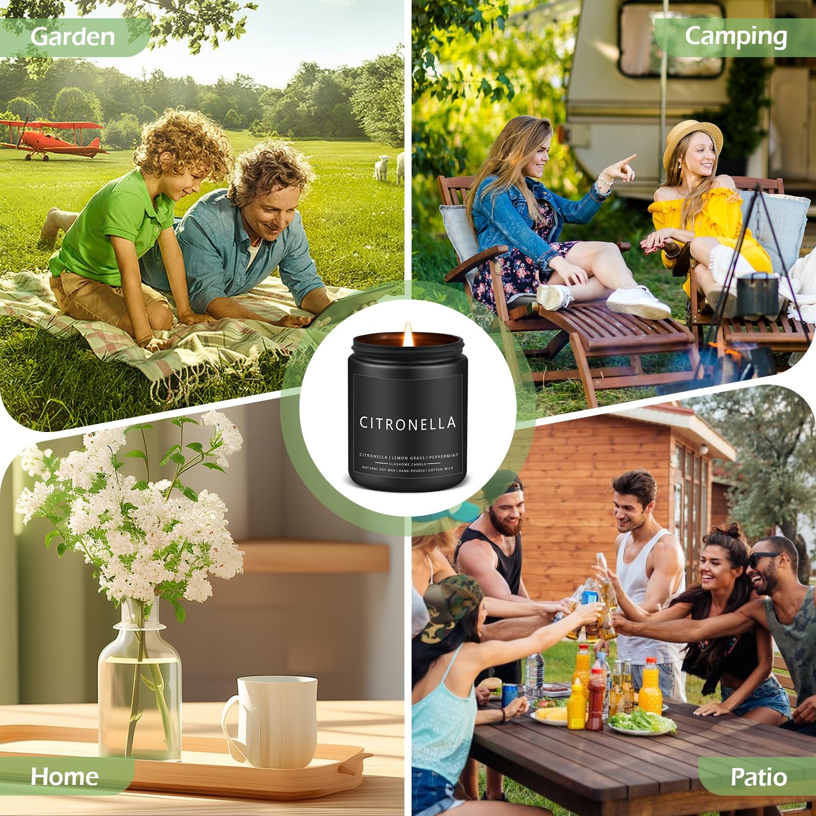 Citronella Candles Outdoor, Scented Candles Soy Jar Candle for Outdoor Patio …
