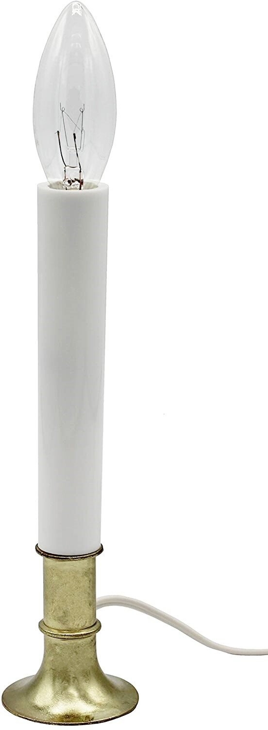 Electric Candle Lamp with Dusk to Dawn Sensor, Bulb, and Suction Cup Holder 4 pk