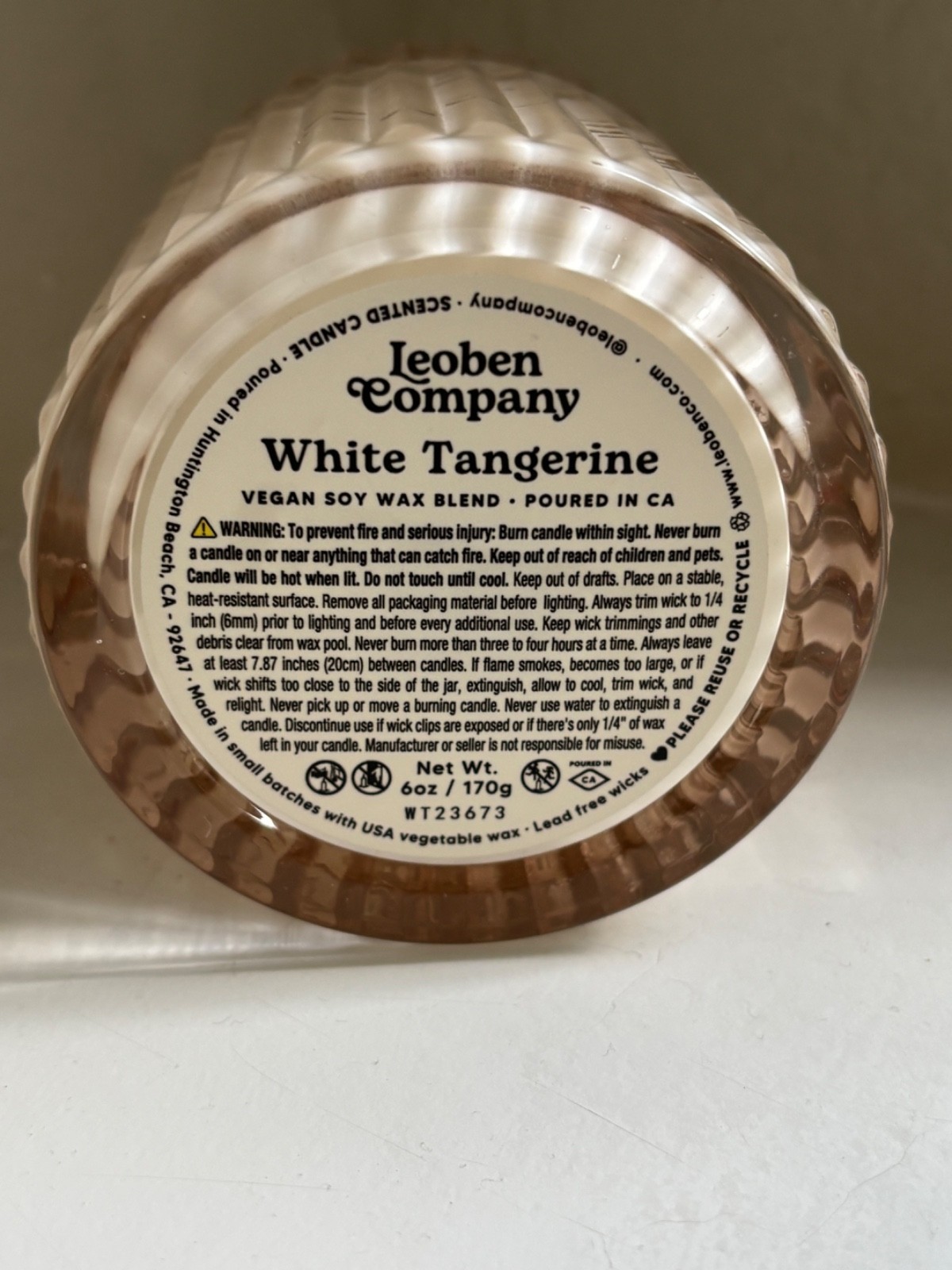 Leoben Company Vanilla Oak Soy Wax Blend Candle 6 oz Glass Jar w Lid NEW